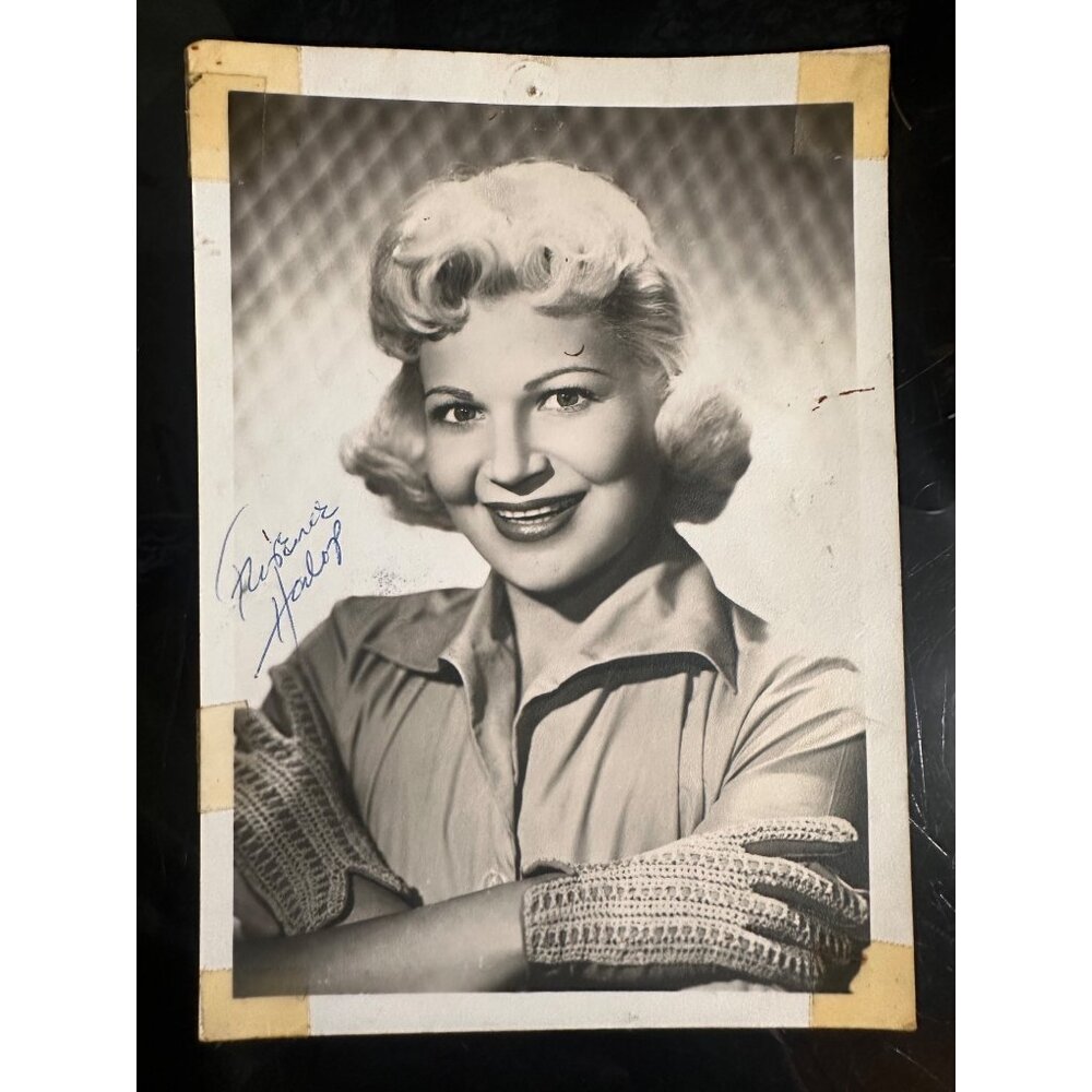Vintage Signed 1956 Florence Halop Black & White Portrait Photograph With Croche